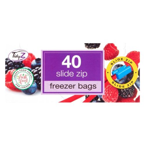 Tidy Z Slide Zip Freezer Bags 40 Pack Food Storage Bags Tidyz   