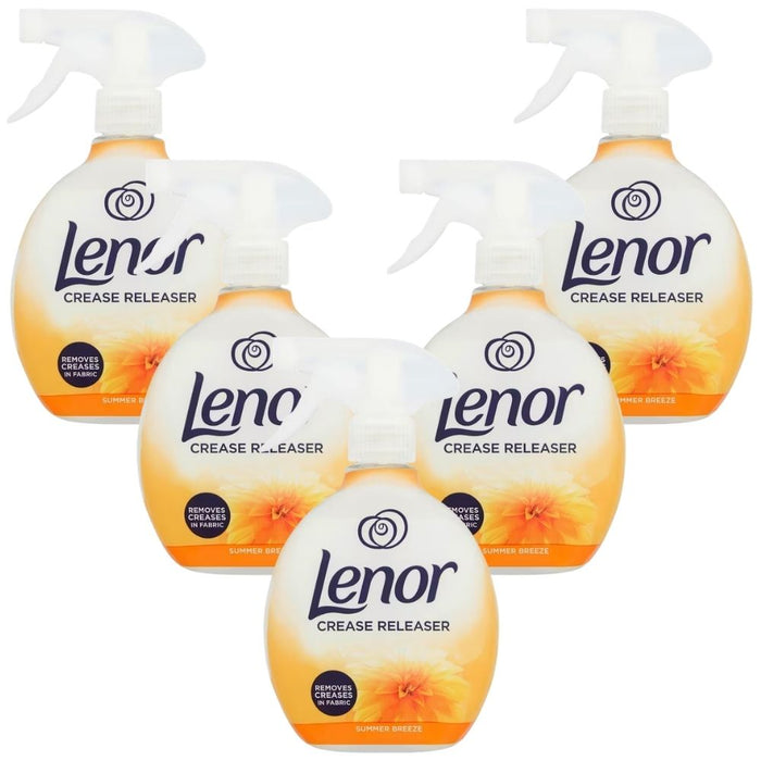 Lenor Crease Releaser Spray Summer Breeze 500ml Assorted Packs Fabric Freshener Lenor Pack of 5