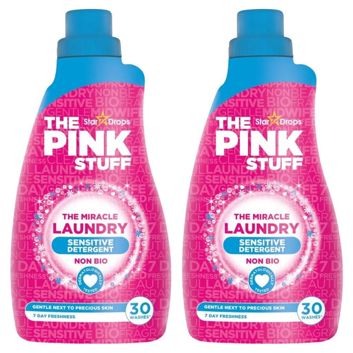 The Pink Stuff The Miracle Sensitive Non-Bio Laundry Liquid 960ml 30W Assorted Packs Laundry - Detergent Stardrops Pack of 2