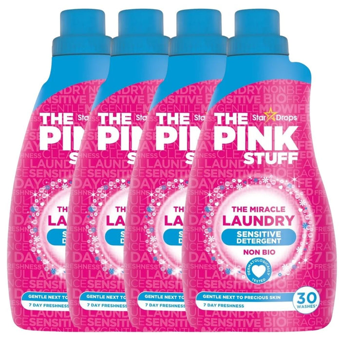 The Pink Stuff The Miracle Sensitive Non-Bio Laundry Liquid 960ml 30W Assorted Packs Laundry - Detergent Stardrops Pack of 4