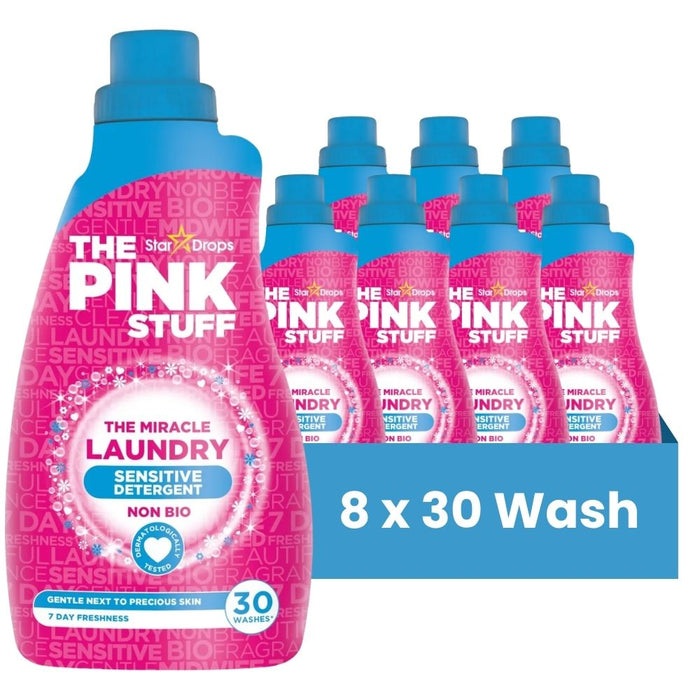 The Pink Stuff The Miracle Sensitive Non-Bio Laundry Liquid 960ml 30W Assorted Packs Laundry - Detergent Stardrops Pack of 8
