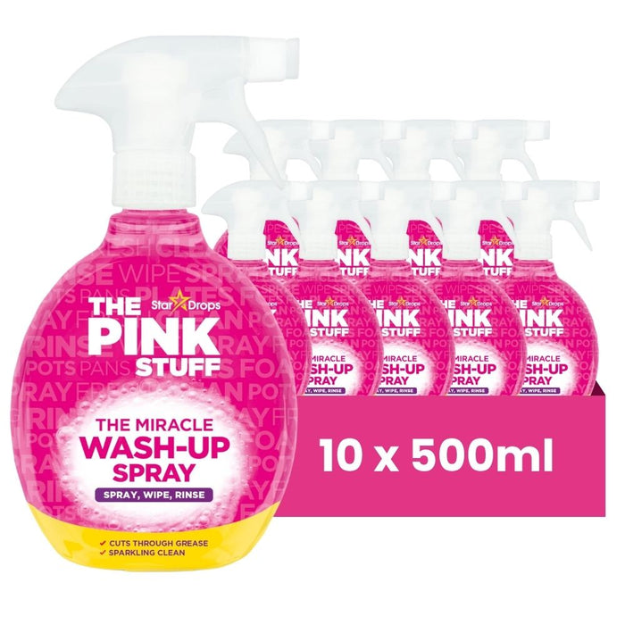 The Pink Stuff Miracle Wash-Up Spray 500ml Assorted Packs Household Cleaning Products Stardrops Pack of 10