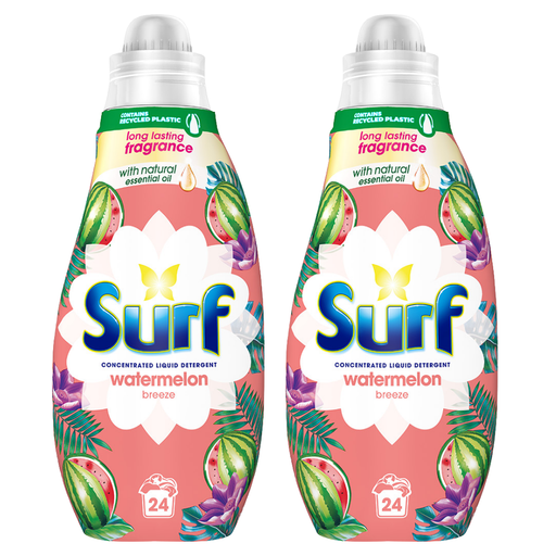 Surf Liquid Laundry Detergent Watermelon Breeze 24 Washes Laundry - Detergent Surf Pack of 2
