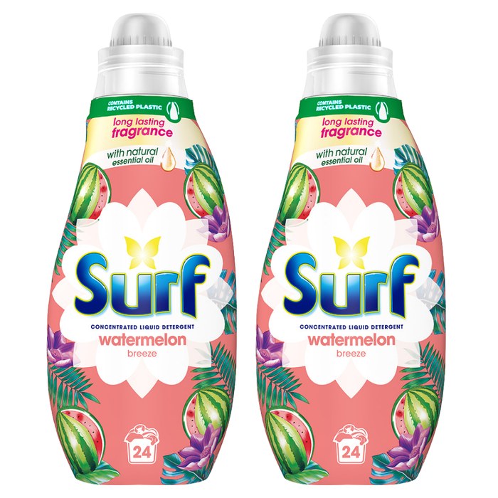 Surf Liquid Laundry Detergent Watermelon Breeze 24 Washes Laundry - Detergent Surf Pack of 2