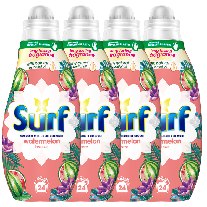 Surf Liquid Laundry Detergent Watermelon Breeze 24 Washes Laundry - Detergent Surf Pack of 4