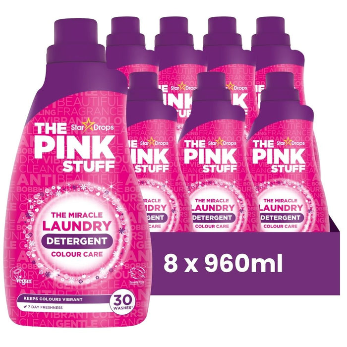 The Pink Stuff Miracle Laundry Detergent Colour Care 960ml Assorted Packs Laundry - Detergent Stardrops Pack of 8
