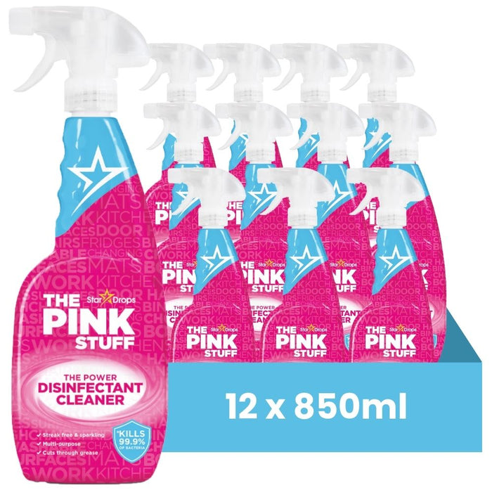 The Pink Stuff Power Disinfectant Cleaner 850ml Assorted Packs Disinfectants Stardrops Pack of 12