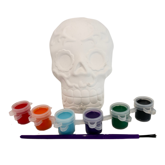 Paint-Your-Own Sugar Skull Craft Kit Plaster Halloween Decorations FabFinds