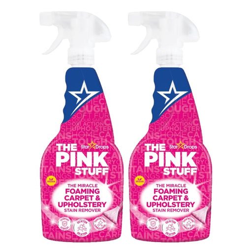 The Pink Stuff Miracle Foaming Carpet & Upholstery Stain Remover 500ml Assorted Packs Floor & Carpet Cleaners Stardrops Pack of 2