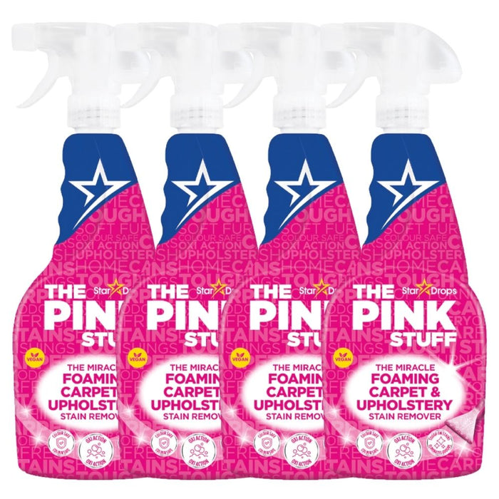 The Pink Stuff Miracle Foaming Carpet & Upholstery Stain Remover 500ml Assorted Packs Floor & Carpet Cleaners Stardrops Pack of 4