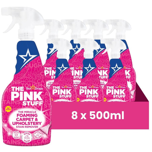 The Pink Stuff Miracle Foaming Carpet & Upholstery Stain Remover 500ml Assorted Packs Floor & Carpet Cleaners Stardrops Pack of 8