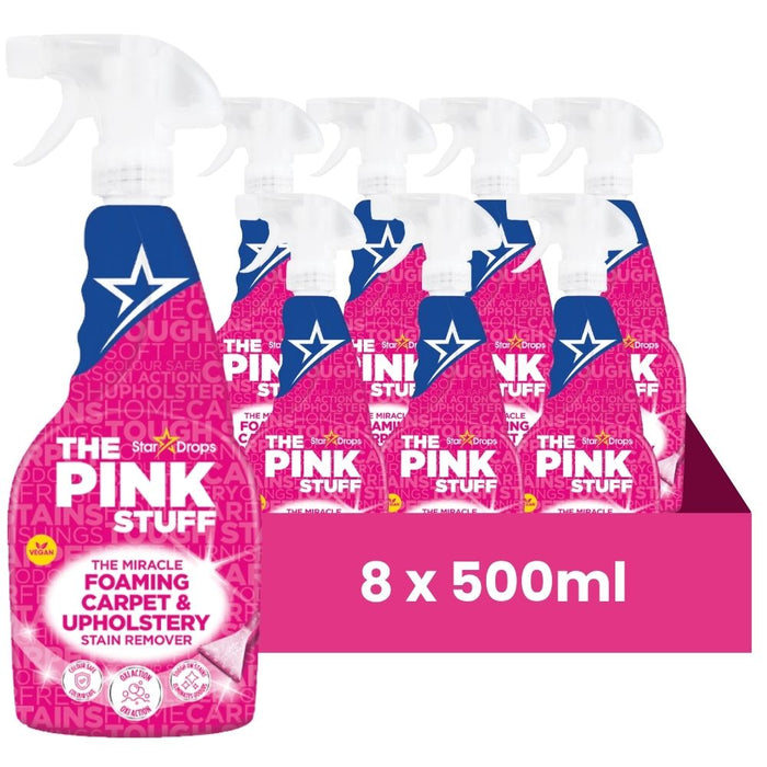 The Pink Stuff Miracle Foaming Carpet & Upholstery Stain Remover 500ml Assorted Packs Floor & Carpet Cleaners Stardrops Pack of 8