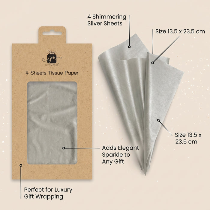 Gift Maker Silver Tissue Paper 4 Sheets Christmas Wrapping & Tissue Paper FabFinds