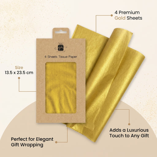 Gift Maker Gold Tissue Paper 4 Sheets Christmas Wrapping & Tissue Paper FabFinds