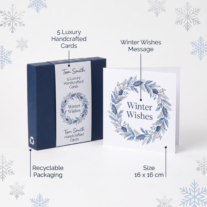 Tom Smith Luxury Handcrafted Wreath Christmas Cards 5 Pack Christmas Cards FabFinds
