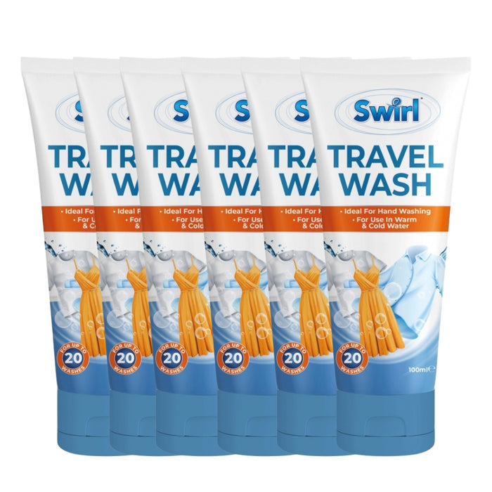 Swirl Travel Wash 100ml Assorted Packs Hand Wash & Soap Swirl Pack of 6