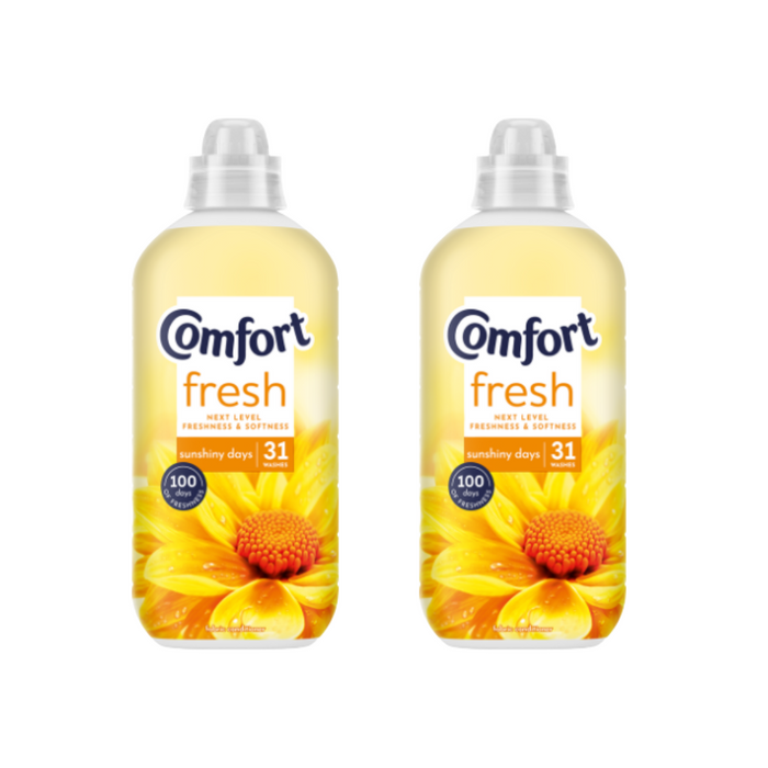 Comfort Fabric Conditioner Sunshiny Days 930ml (31 Washes) Assorted Packs Laundry - Fabric Conditioner Comfort Pack of 2