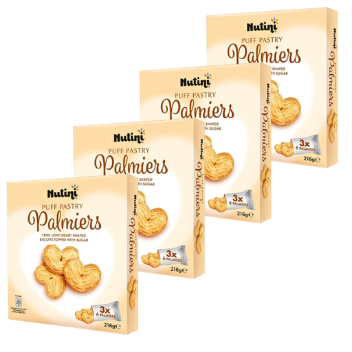 Nutini Puff Pastry Palmiers Assorted Packs Biscuits & Cereal Bars Nutini Pack of 4