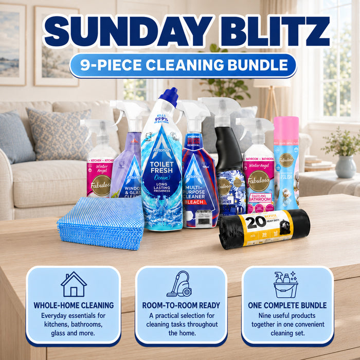 Sunday Blitz Household Cleaning Bundle 9 Piece Cleaning Bundles FabFinds