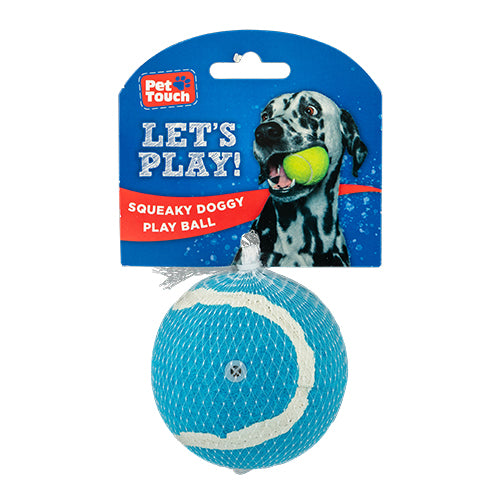 Pet Touch Squeaky Doggy Play Ball Assorted Colours Dog Toys Pet Touch   