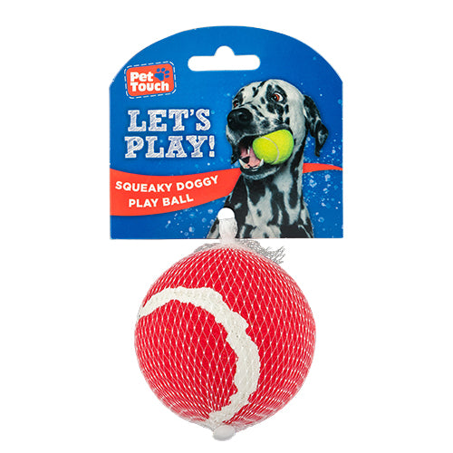 Pet Touch Squeaky Doggy Play Ball Assorted Colours Dog Toys Pet Touch   