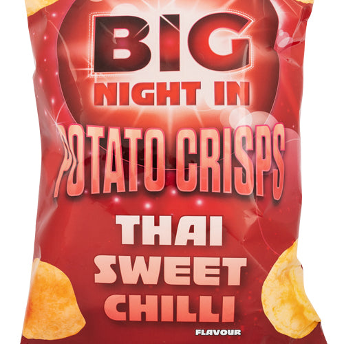 Big Night In Potato Crisps Thai Sweet Chilli 150g Crisps, Snacks & Popcorn Big Night In   