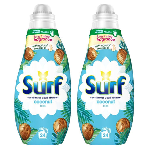 Surf Liquid Laundry Detergent Coconut Bliss 24 Washes Assorted Packs Laundry - Detergent Surf Pack of 2