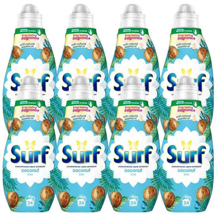 Surf Liquid Laundry Detergent Coconut Bliss 24 Washes Assorted Packs Laundry - Detergent Surf Pack of 8