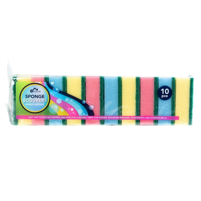 CS Home Sponge Scourers 10 Pack Assorted Packs Cloths, Sponges & Scourers FabFinds Pack of 1