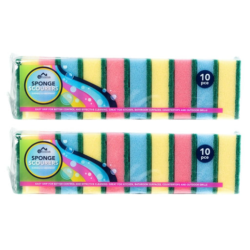 CS Home Sponge Scourers 10 Pack Assorted Packs Cloths, Sponges & Scourers FabFinds Pack of 2