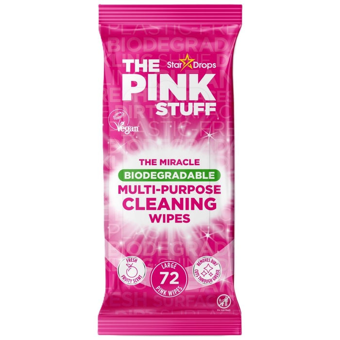 The Pink Stuff Miracle Biodegradable Multi-Purpose Cleaning Wipes 72 Wipes Assorted Packs Cleaning Wipes Stardrops Pack of 1