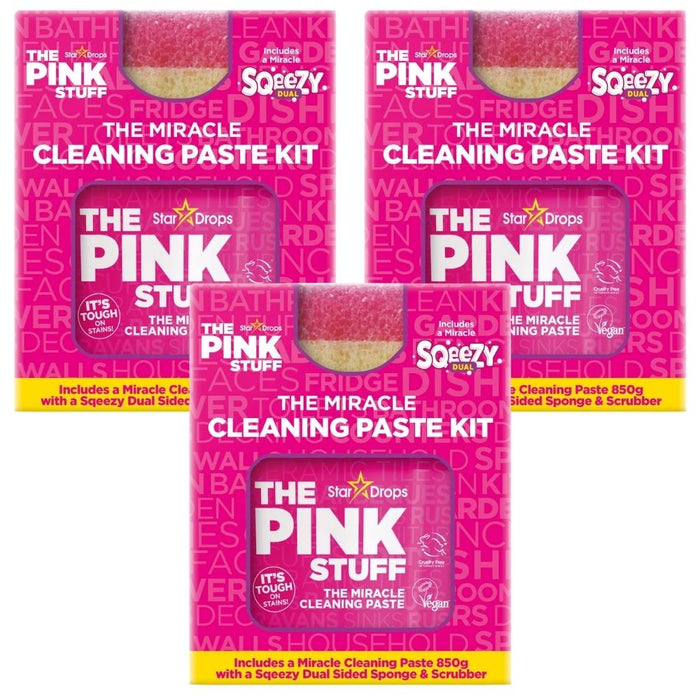 The Pink Stuff Paste & Squeezy Dual Kit Assorted Packs Household Cleaning Products Stardrops Pack of 3