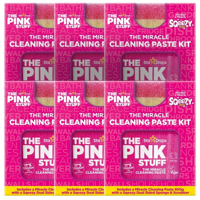 The Pink Stuff Paste & Squeezy Dual Kit Assorted Packs Household Cleaning Products Stardrops Pack of 6
