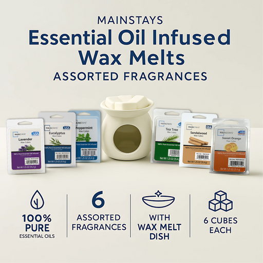 Mainstays Wellness Bundle Essential Oil Infused Wax Melts Cubes 6 Pack Wax Melts Mainstays