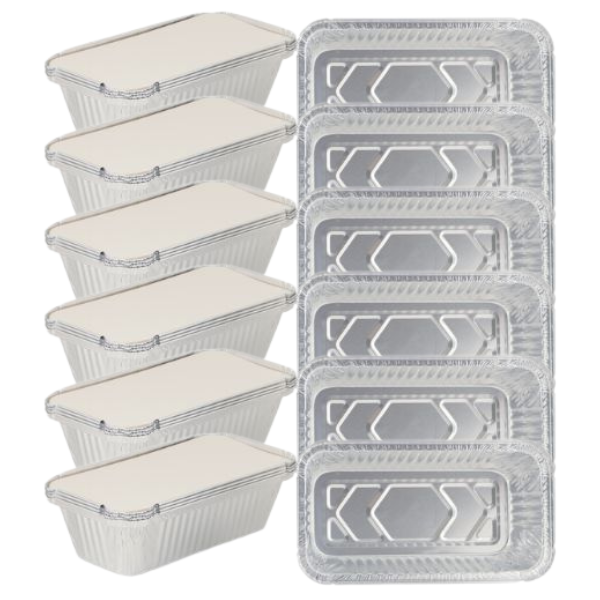 Large Foil Food Containers With Lids Assorted Packs Food Storage FabFinds Pack of 6