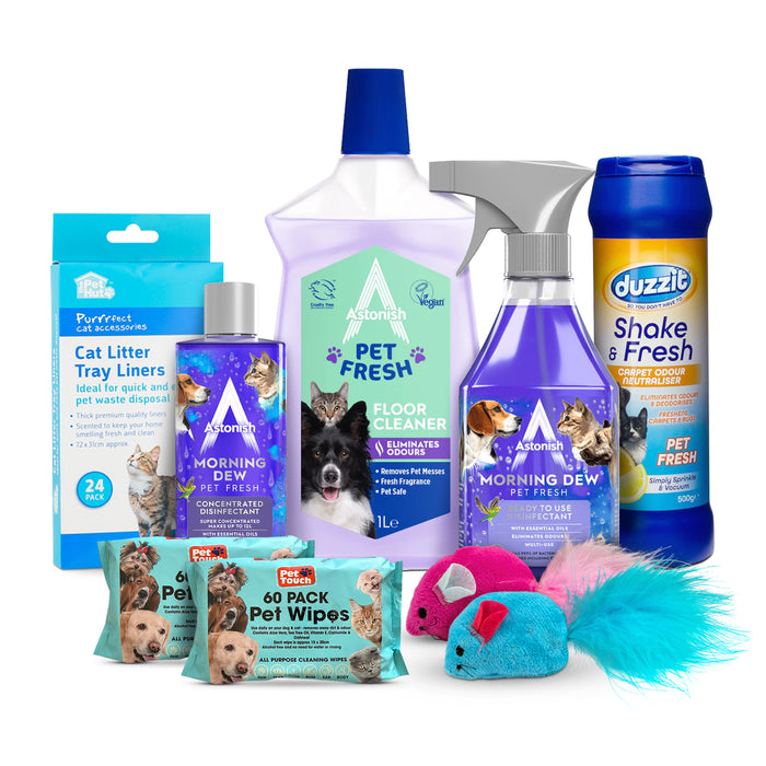 8 Piece Cat Cleaning Bundle All-in-One Home Hygiene Kit Pet Cleaning Supplies Fabfinds