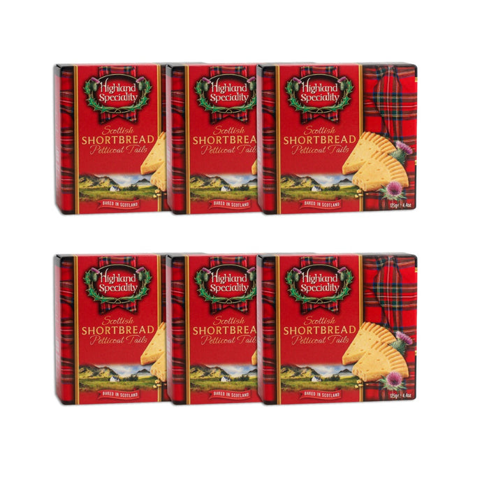 Highland Speciality Scottish Shortbread Petticoat Tails 125g Assorted Packs Biscuits & Cereal Bars highland speciality Pack of 6
