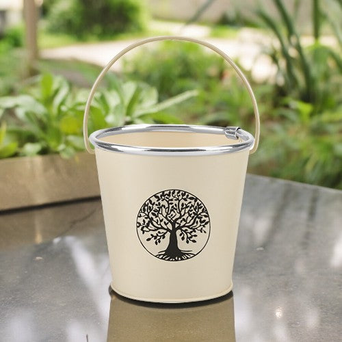 Tree Of Life Bucket Planter With Handle Assorted Colours Plant Pots & Planters PMS   