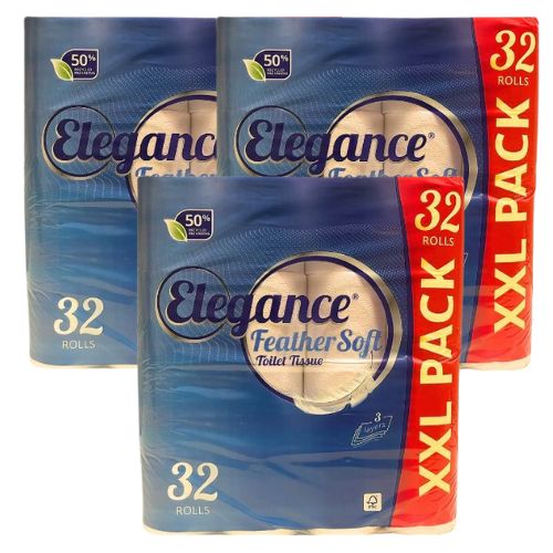 Elegance Feather Soft Toilet Roll 3 Ply 96 Pack Toilet Roll & Wipes elegance   