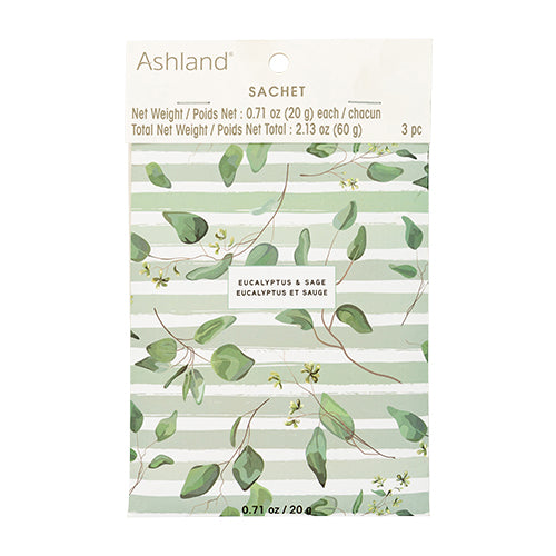 Ashland Scented Paper Sachets 3 Pack Assorted Scents Air Fresheners & Re-fills Ashland Eucalyptus and Sage  