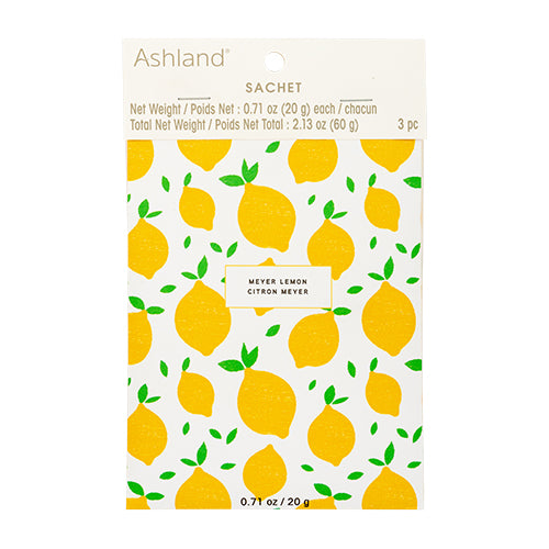 Ashland Scented Paper Sachets 3 Pack Assorted Scents Air Fresheners & Re-fills Ashland Meyer Lemon  