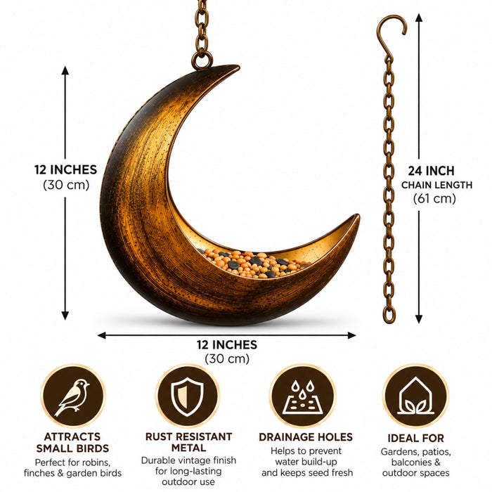 Hanging Moon Fruit Bird Feeder Rust Bird Feeders FabFinds
