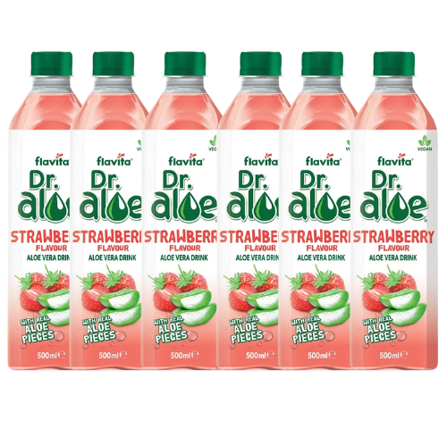 Flavita Dr. Aloe Strawberry Flavour Drink 500ml Assorted Packs Drinks flavita Pack of 6