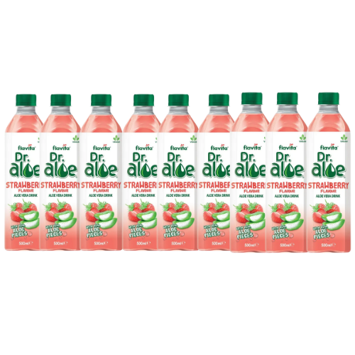 Flavita Dr. Aloe Strawberry Flavour Drink 500ml Assorted Packs Drinks flavita Pack of 9
