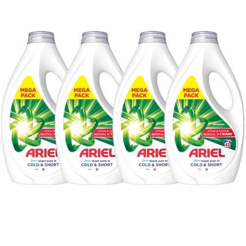 Ariel Original Washing Liquid 1.333L(43 Washes) Assorted Packs Washing Up Liquid Ariel Pack of 4