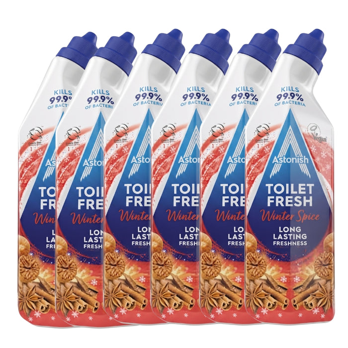 Astonish Toilet Fresh Gel Winter Spice Cleaner 750ml Assorted Packs Toilet Cleaners Astonish Pack of 6