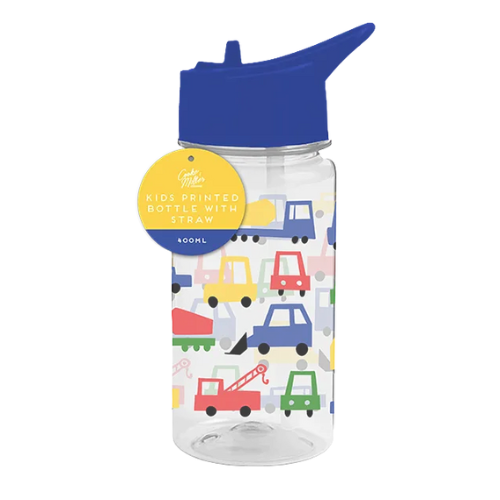 Boys Printed Bottle with Straw 400ml FabFinds Transport