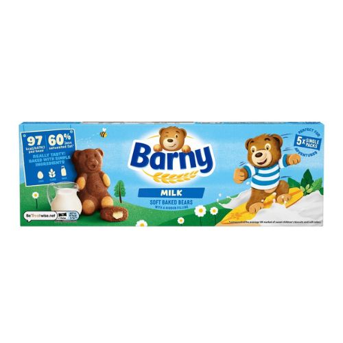 Barny Milk Soft Baked Bears 5 Packs 125g Snack Foods Barny   