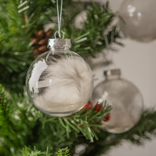 White Feather Christmas Baubles 4 Pack Christmas Baubles, Ornaments & Tinsel FabFinds