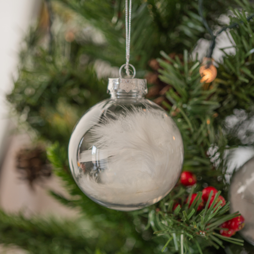 White Feather Christmas Baubles 4 Pack Christmas Baubles, Ornaments & Tinsel FabFinds
